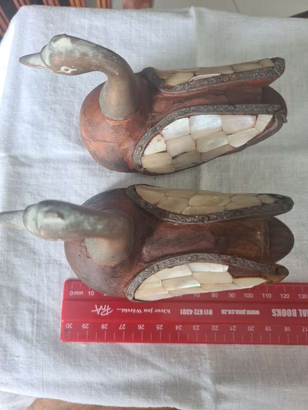 Vintage Pair of Wooden Water Birds