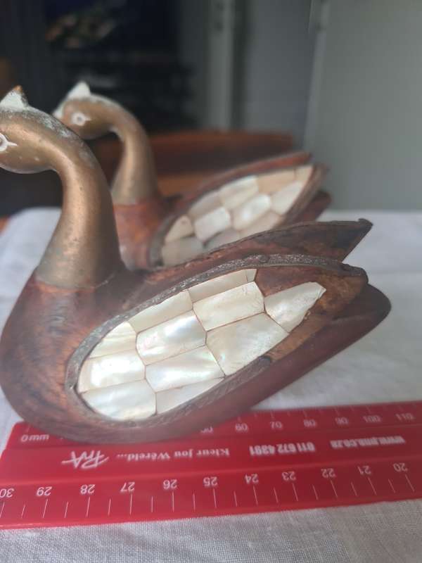 Vintage Pair of Wooden Water Birds