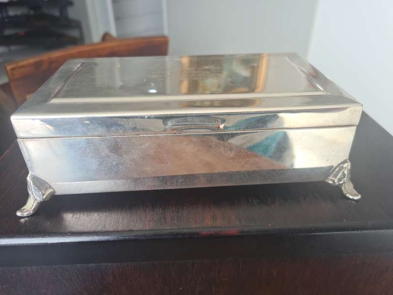 Keepsake Silver Box with Wood Inlay
