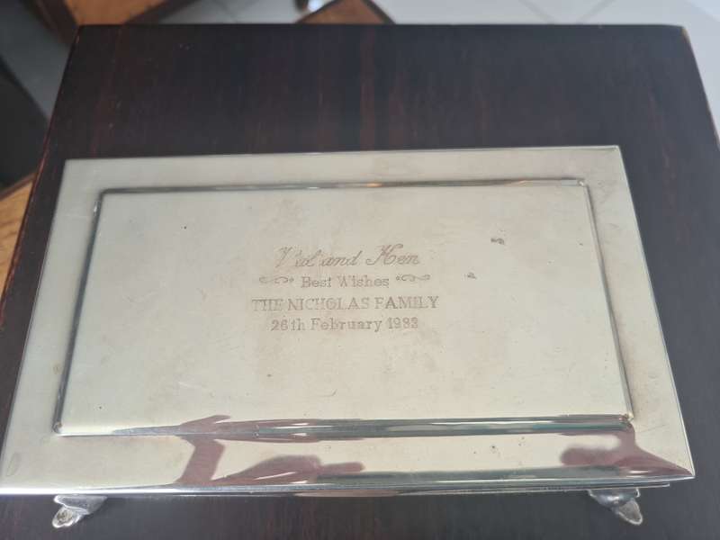 Keepsake Silver Box with Wood Inlay