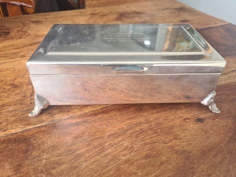 Keepsake Silver Box with Wood Inlay