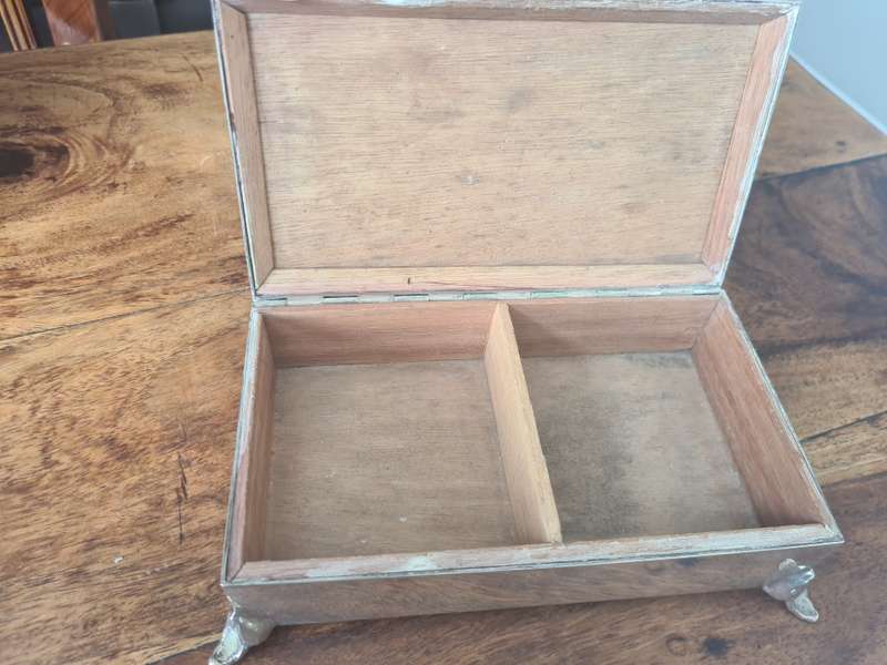 Keepsake Silver Box with Wood Inlay