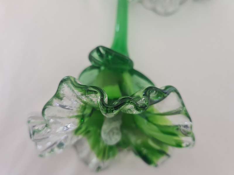 Set of 5 Vintage Long stem flowers hand blown