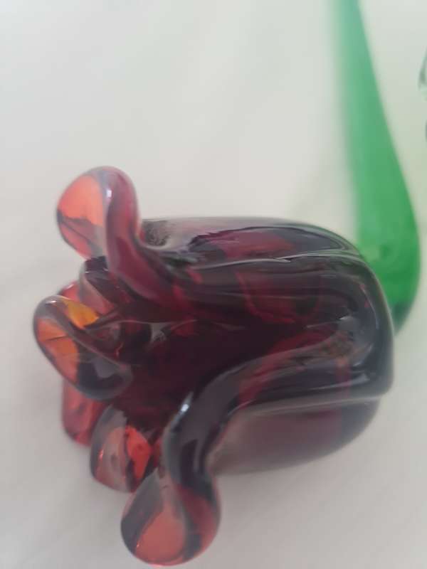 Set of 5 Vintage Long stem flowers hand blown
