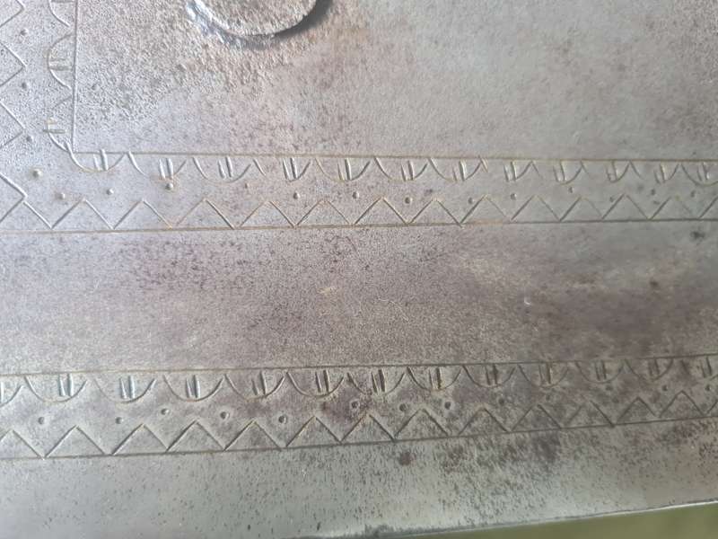 Rare!  Large Antique Iron Box with etched decoration