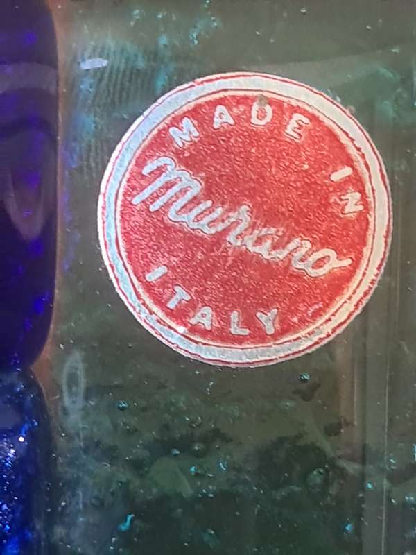 Hand Blown Murano Italy Glass  Clock Working