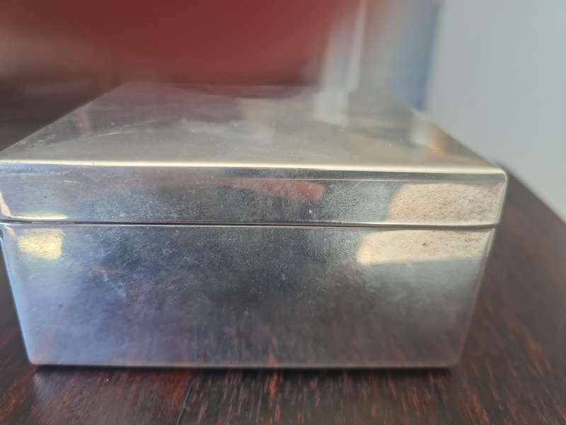 Silver Cigarette/Jewelry box wood Lined