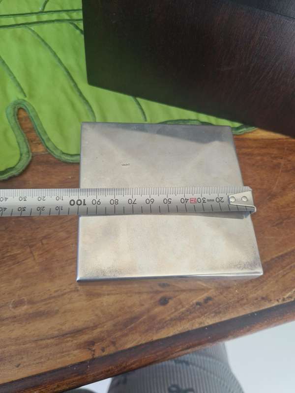 Silver Cigarette/Jewelry box wood Lined