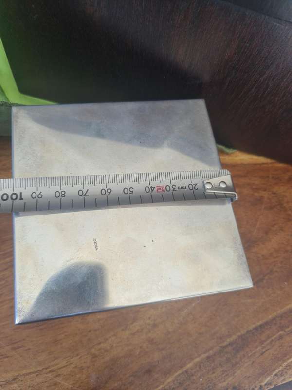 Silver Cigarette/Jewelry box wood Lined