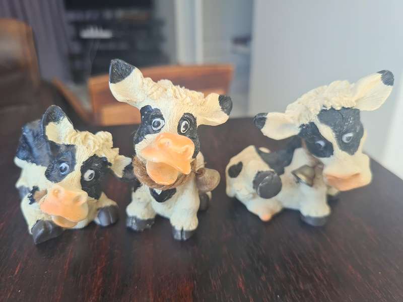 Black and White Cow figurines