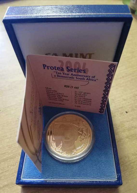 Nelson Mandela 1oz 24 carat gold coin
