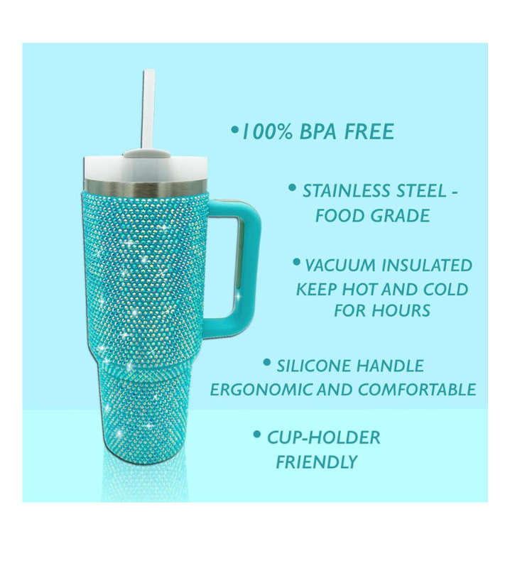1200ml Glitter Studded Tumbler with Lid