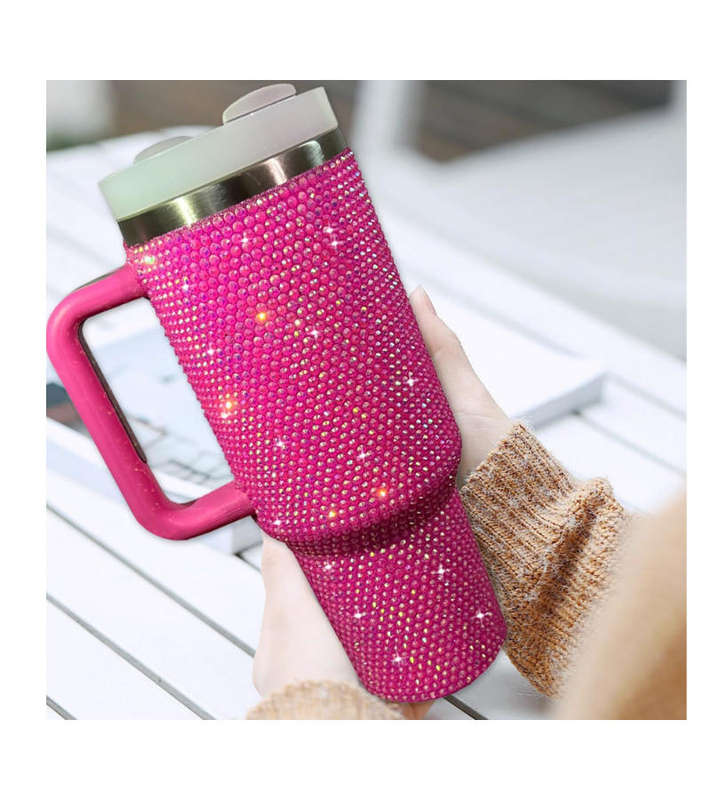 1200ml Glitter Studded Tumbler with Lid