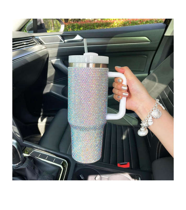 1200ml Glitter Studded Tumbler with Lid