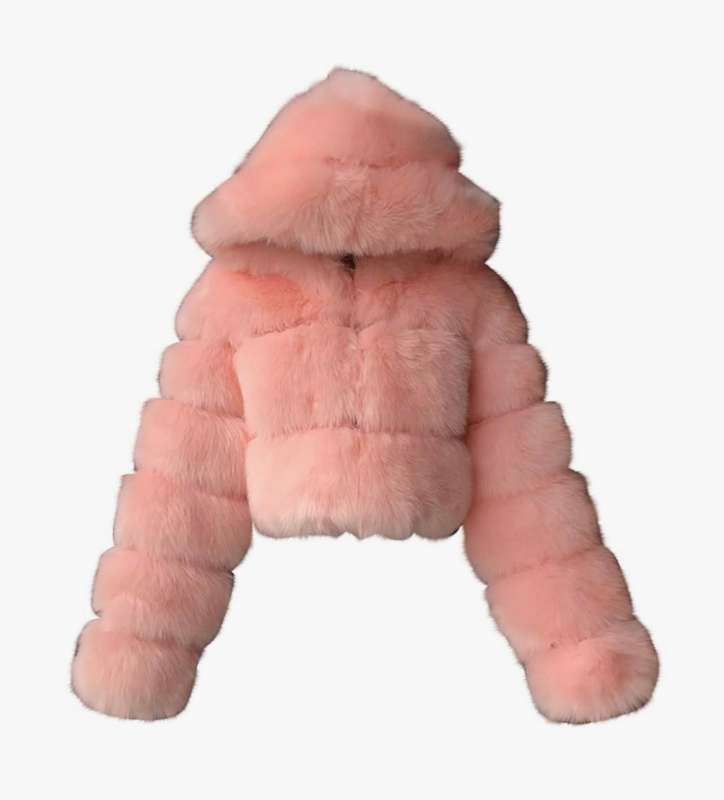 Peach Fur Crop Jacket  Soft. Elegant. Unforgettable.