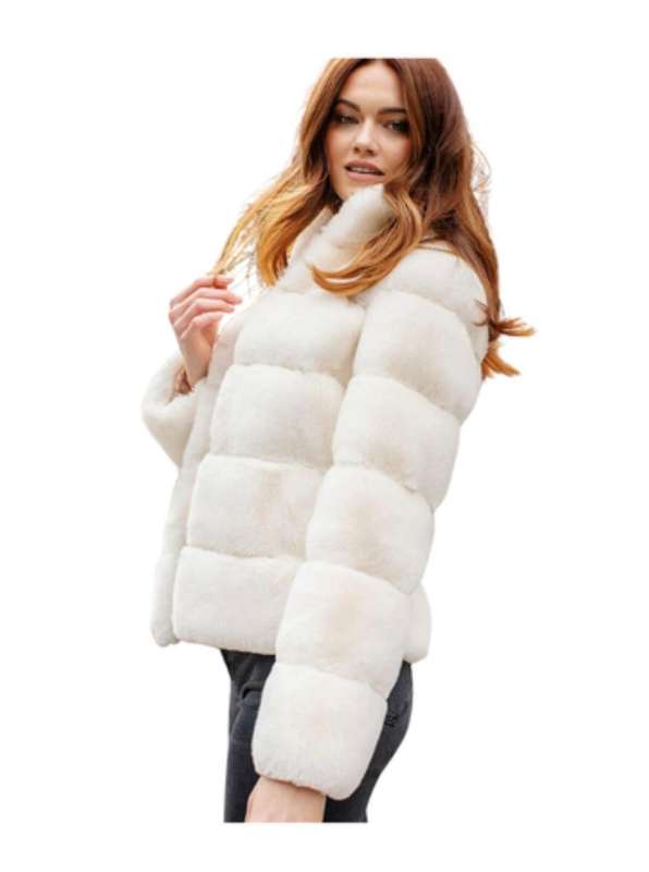 Cream White Fur Jacket  Pure Elegance. Cozy Luxury.