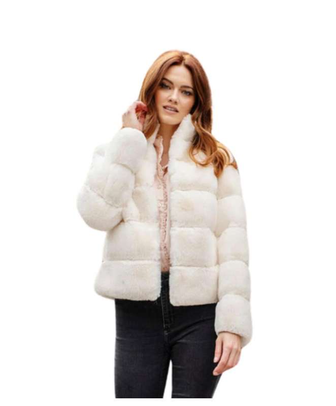 Cream White Fur Jacket  Pure Elegance. Cozy Luxury.