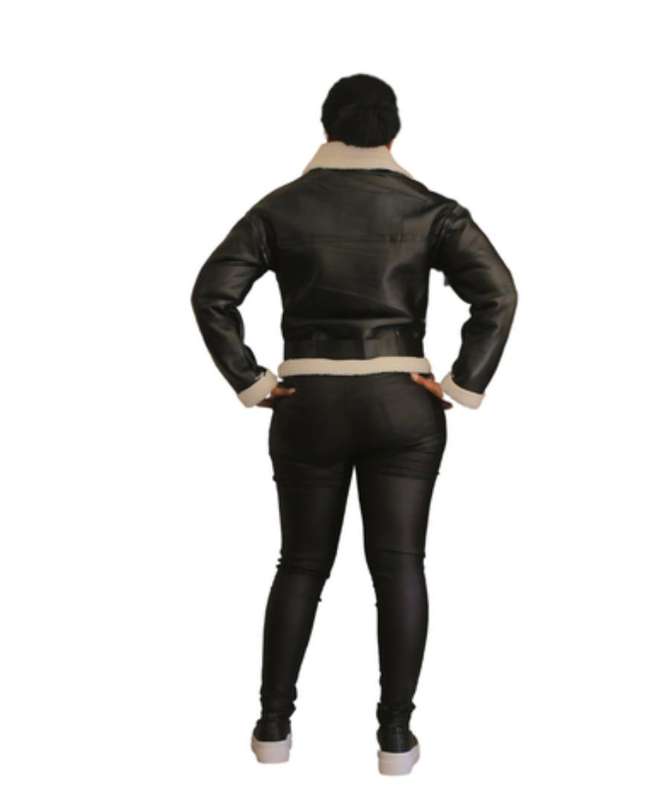 Ladies' Black Aviator Jacket  Bold. Warm. Effortlessly Chic