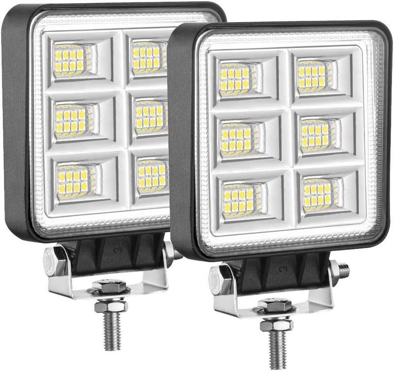 Car Irradiation Lamp 2 Pcs 12V Square LED Driving Work Lights