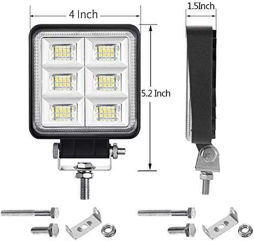 Car Irradiation Lamp 2 Pcs 12V Square LED Driving Work Lights