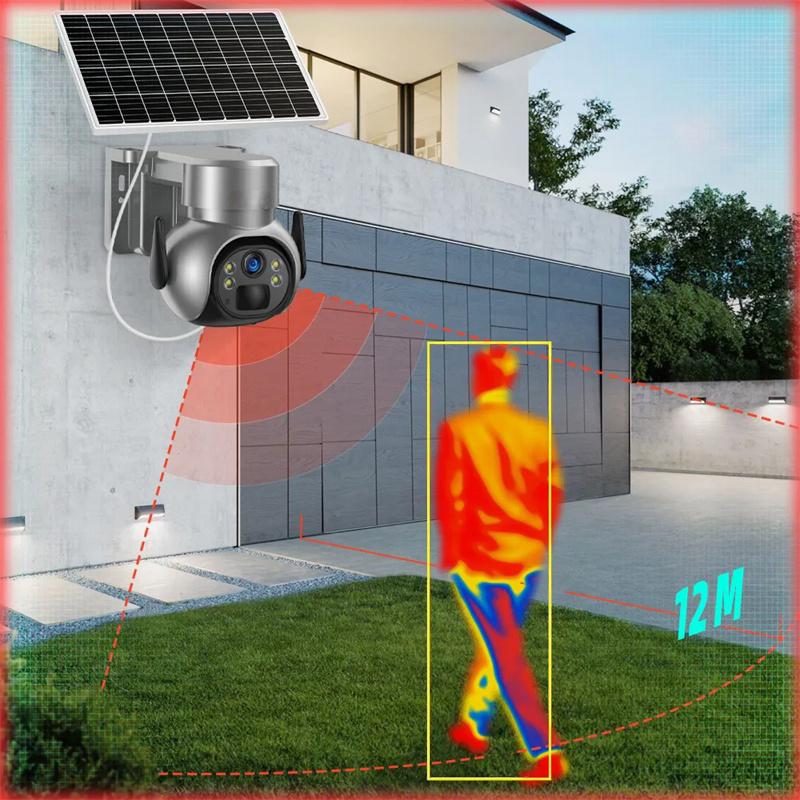 Wireless 4G Sim Card Solar Security Camera 5MP 1080P Color Night Vision (Memory Card Not Included)
