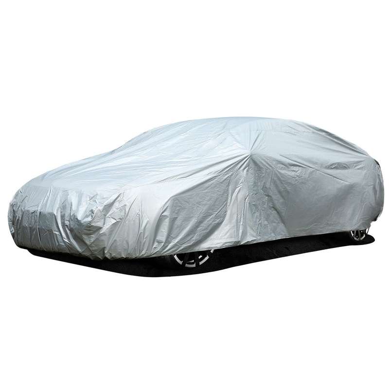 Car Cover Waterproof Sunproof Snowproof Dustproof Silver - L