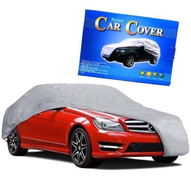 Car Cover Waterproof Sunproof Snowproof Dustproof Silver - L