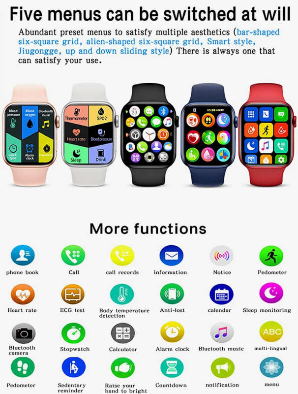 Smart Watch For Apple iOS and Android Phones Fitness Tracker - H22 PRO
