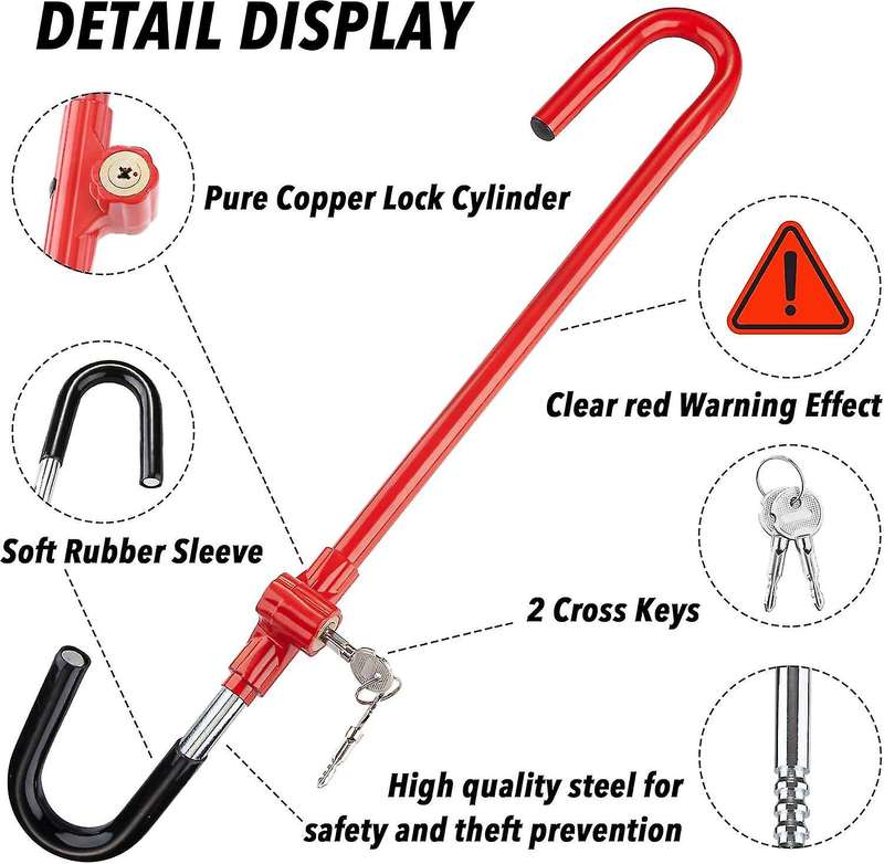 Steering Wheel Brake Lock Vehicle Anti Theft Security Brake Pedal Lock with Keys