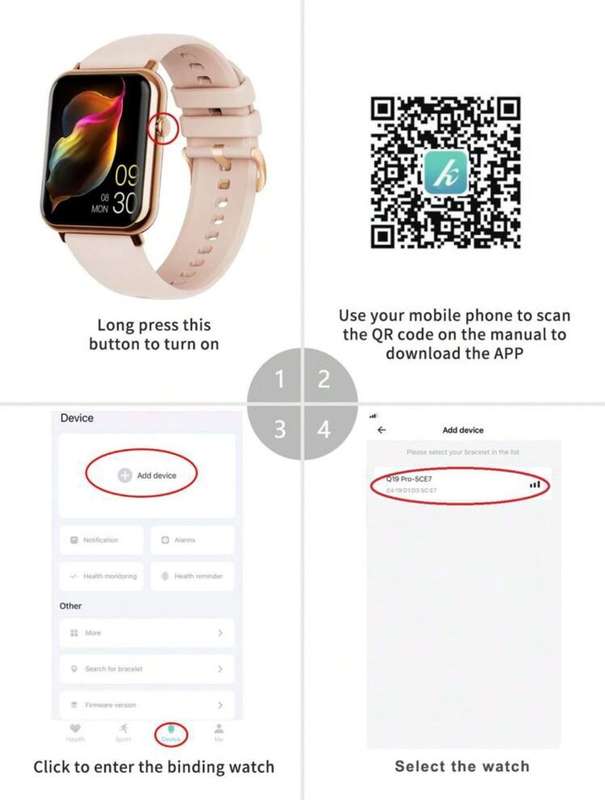 Smart Watch For Apple iOS and Android Phones Fitness Tracker - Q19