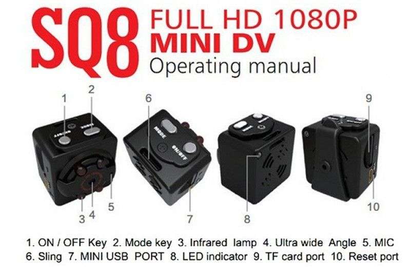 SQ8 HD Mini Spy Camera with 12m Infrared Night Vision