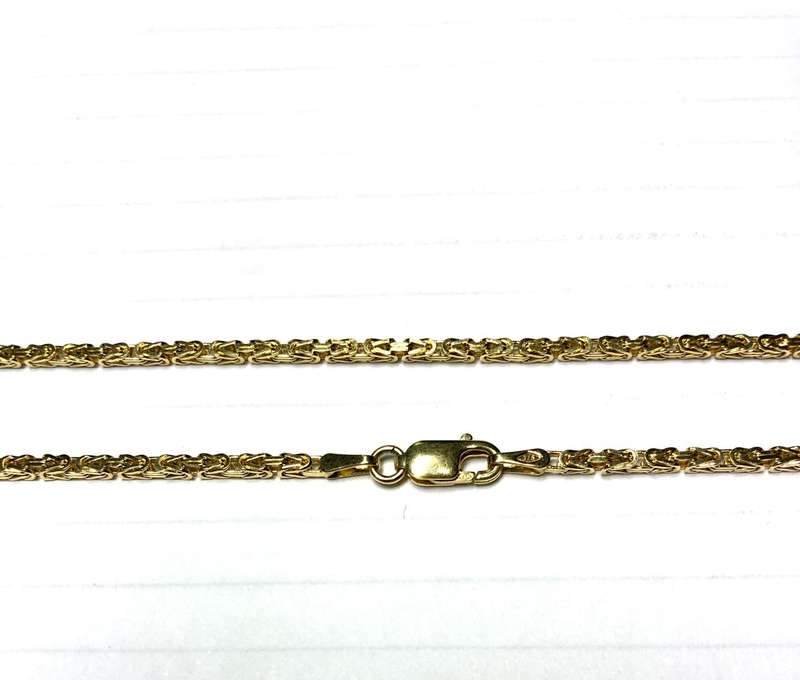 9k solid -9 carat Yellow Gold,Byzantine link necklace -cm 45 long