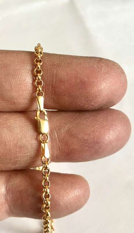 9 K /9 carat solid Gold, Imported Belcher-Rolo 3.0mm.round link  bracelet