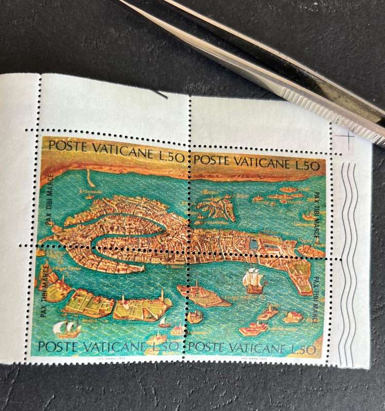 Vatican City -- year 1972 Unmounted Block  of 4  --Save Venice   --bid per stamp --Thematic Map