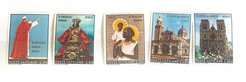Vatican City -- year 1970 Unmounted complete set of 5 ---Asia--- bid per stamp