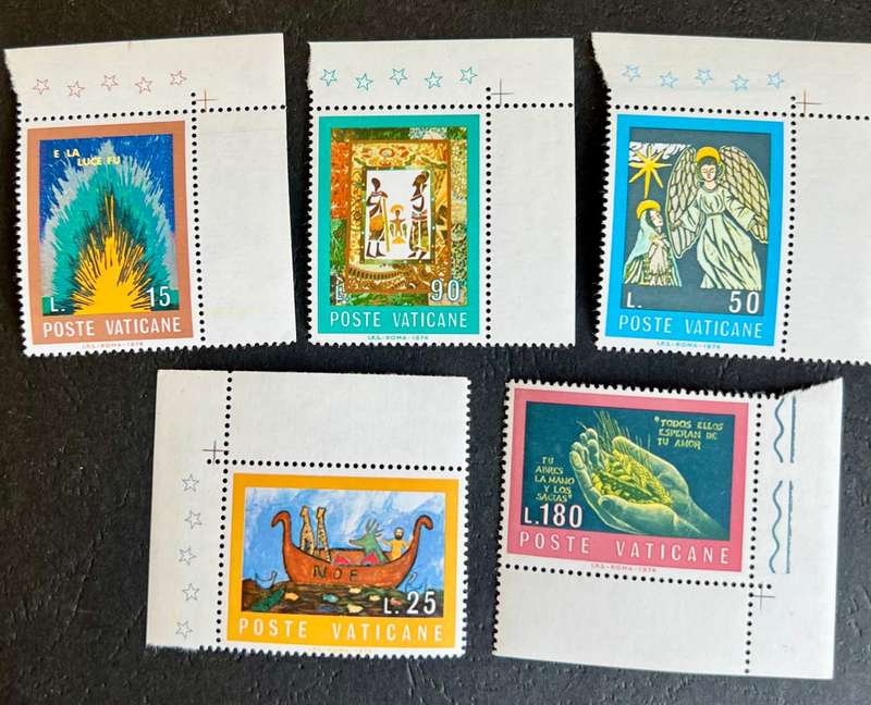 Vatican City -- year 1974 Unmounted complete set of 5 ---Bible --- bid per stamp
