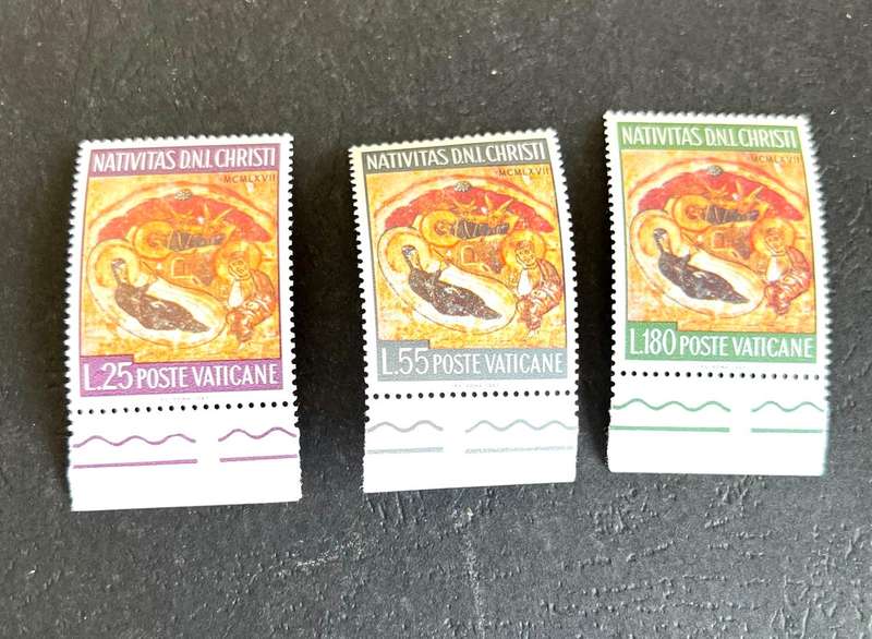 Vatican City -- year 1967 Unmounted complete set of 3 --Xmas --bid per stamp