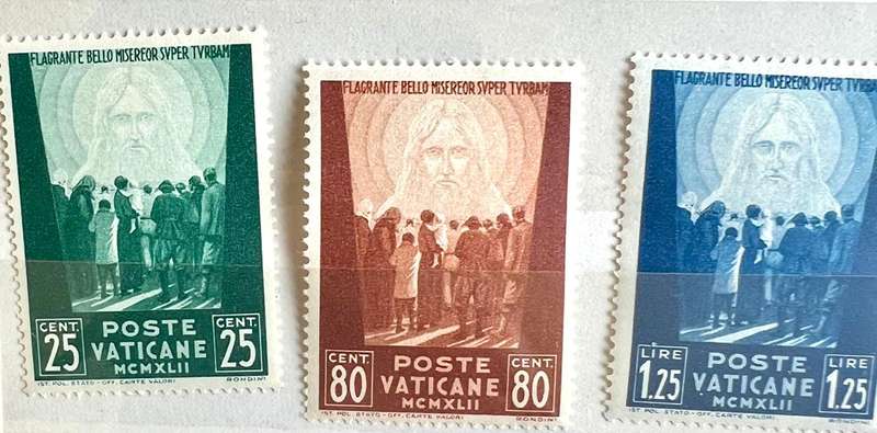 Vatican City -- year 1942Unmounted complete set of 3 --Pro prisoners ---bid per stamp