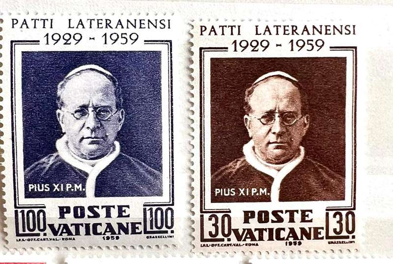 Vatican City -- year 1959 Unmounted complete set of 2 --Treaty ---bid per stamp