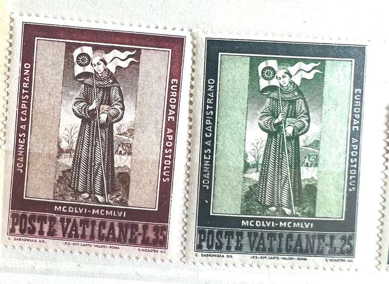 Vatican City -- year 1956 Unmounted complete set of 2 -Capistrano ---bid per stamp