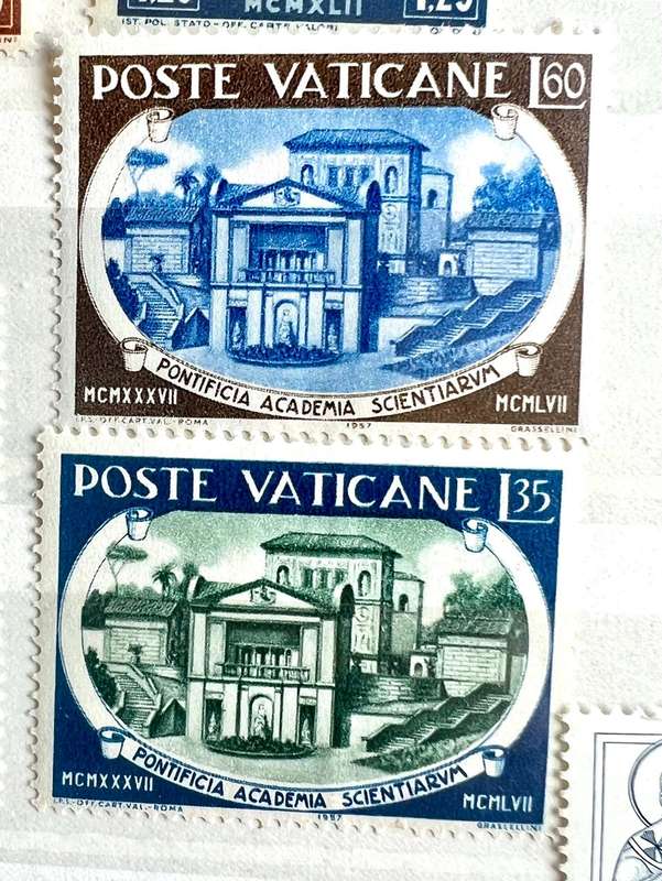 Vatican City -- year 1957 Unmounted complete set of 2 ---Academy ---bid per stamp