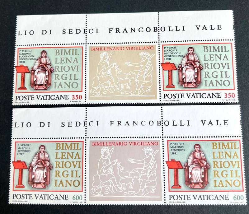 Vatican City -- year 1981 - MNH- unmounted  Mint complete set of 4--Virgil w Tab---- bid per stamp