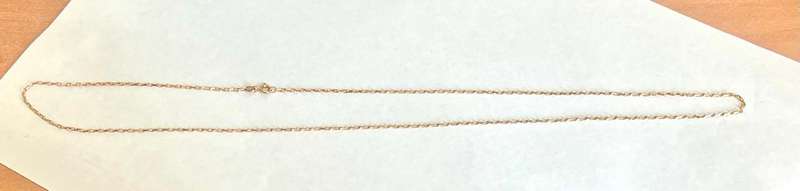 9k / solid  9 carat Yellow Gold, DIamond cut Anchor link necklace - long cm 60