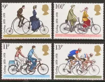 Great Britain commemorative stamp- Year 1978 complete unmounted set . Mint Never Hinged -cycling