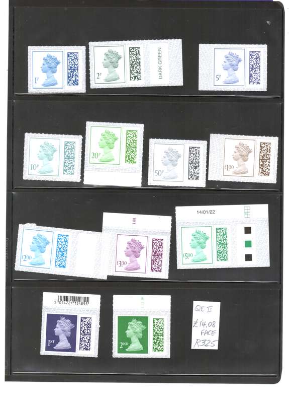Great Britain - royal mail latest Barcoded adhesive postage stamps  - at cost ,quite scarce
