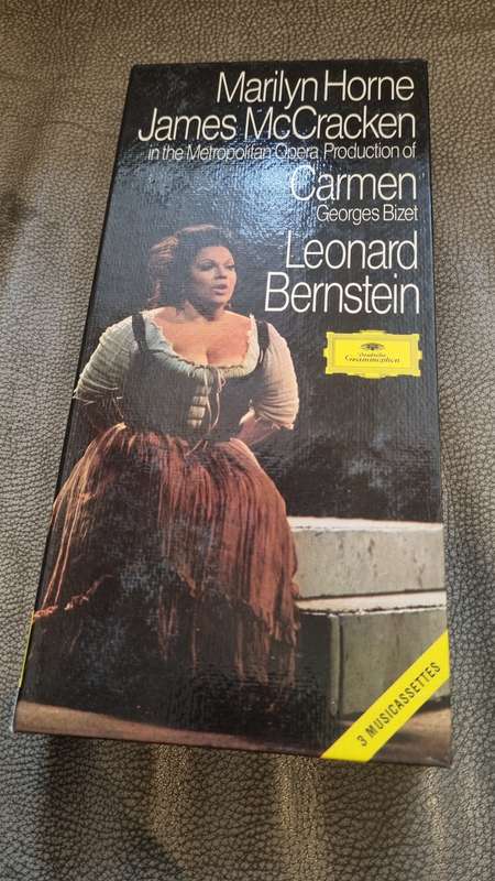 Carmen by Bizet with Leonard Bernstein and Metropolitan Opera, Marilyn Horne.  DG 3 Tape Box Set !