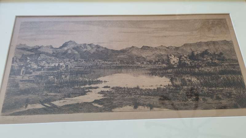 Tinus de Jongh Signed Etching. WORCESTER DAM. Very Rare!!
