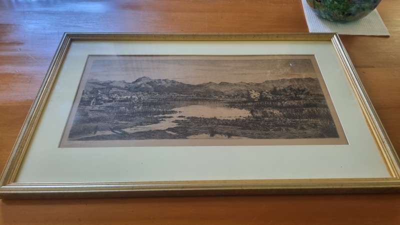Tinus de Jongh Signed Etching. WORCESTER DAM. Very Rare!!