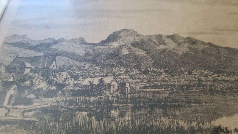 Tinus de Jongh Signed Etching. WORCESTER DAM. Very Rare!!