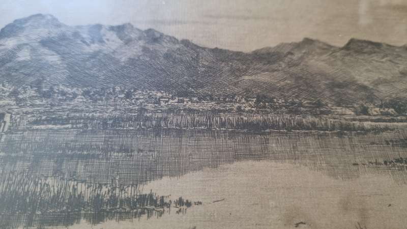 Tinus de Jongh Signed Etching. WORCESTER DAM. Very Rare!!